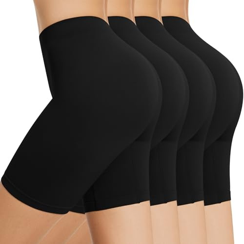 SIHOHAN 4 Pack Women Anti Chafing Shorts Boxer Seamless Under Dress Short | Comfort Safety Long Briefs, Breathable Smooth Boyshorts Slip Shorts for Yoga Walking