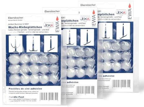 45er Wachsplättchen Set für Kerzen – Hält Kerzen gerade und fest, wiederverwendbar – Kerzenhalter für stabilen Halt auf Allen Flächen – Ideal für sicheres Kerzenaufstellen und Dekoration