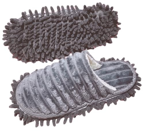 XJKLBYQ Unisex mikrofiber tofflor, golvrengöring mopp tofflor, avtagbara tvättbara moppskor, tysta mopptofflor för kvinnor män/storlek 38-41