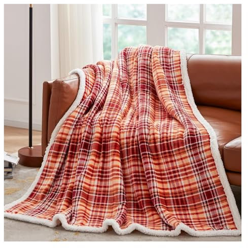 Sofftäcke Mjukt och lätt, Rutig Plädfilt Fluffy Mysig Mjuk Filt Flanell Plyschfilt For Soffa över bäddsoffa filt(150x200cm)
