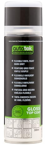 Autotek Professional Flexible Vinyl Dark Grey Spray Paint - Aerosol Spray for PVC and Vinyl Surfaces 300ml