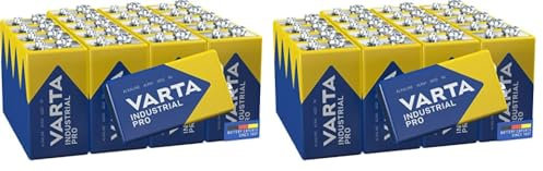 VARTA Piles Bloc 9V, Lot de 40, Industrial Pro, Batterie Alcaline, Pack de Stockage, pour détecteurs de fumée, alarmes Incendie