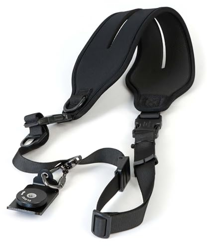 Mantona TWIN PADDY Quick Strap kamerarem 112-163 cm, bärrem med tvådelad axeldel för kameror och objektiv max. 5 kg, axelrem med 1/4 tums gänga