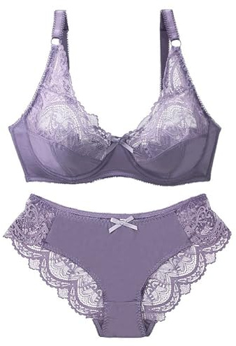 Ensemble de lingerie pour femme Soutien-gorge et culotte en dentelle sexy pour femme Soutien-gorge et sous-vêtements en dentelle 2 pièces Combinaison fine et confortable Respirant Ensemble de lingerie