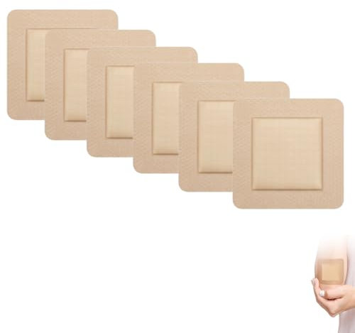 Cerotti da decubito, bendaggio in schiuma 5 × 5 cm, 6 cerotti in silicone, per ferite leggere, traspiranti, comodi da indossare e ideali per l'uso quotidiano