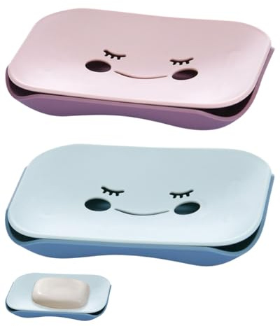 HUVZOR ​​Portasapone, 2 Pezzi Vassoio con Scarico​​ - Supporto doccia, contenitore lavandino, porta sapone drenante per bagno e cucina, mantiene il sapone asciutto.