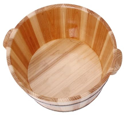 MagiDeal Bassin de bain de pieds en bois, tonneau de pédicure, résistant aux chocs, robuste, seau de lavage des pieds, tonneau de bain de pieds pour la maison