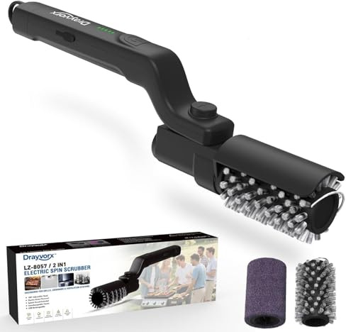 Nuova spazzola elettrica per barbecue, spazzola di pulizia ricaricabile senza fili per barbecue, porta due spazzole di ricambio, pulizia impermeabile per griglia da barbecue all'aperto, regalo