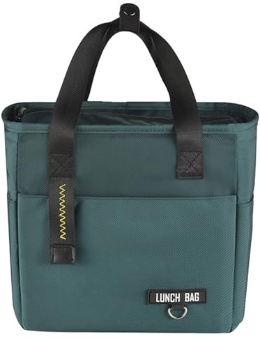 JSTHHTT Bolsa Termica Porta Alimentos, Lonchera Aislada Bolsa, Loncheras de Trabajo, Bolsa Comida Trabajo Viajes, Adecuado para el Trabajo, Viajes, Picnic, Oficina (Verde)