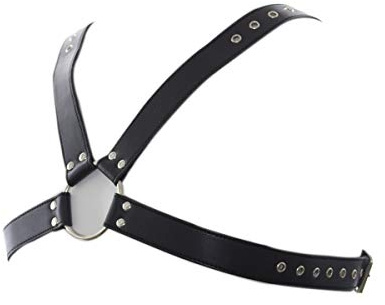 Ceinture de poitrine réglable en cuir pour homme - Noir - Taille Unique