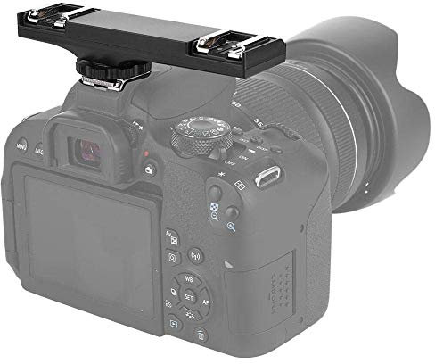 Camera Dual Hot Shoe Splitter, 3 KG Holding Force Camcorder Double Holder Flash Speedlite Light Trigger Bracket for Nikon, for Pentax, for Olympus, for Canon SLR Camera(for Canon)