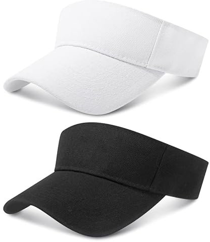 Fuyamp 2 Pcs Sonnenschild Caps, Unisex Verstellbar Sonnenhut, Atmungsaktiv & Schweißabsorbierend Schirmmütze für Golf Baseball Tennis Radfahren Laufen