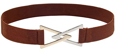 Damen Fashion Weicher Taillengürtel für Kleid Jean Breite Gürtel elastischer Taille Gürtel breite Schnalle Stretch Frauen Lady Kleidung Gelber Schal Leder Taillengürtel mit Legierungs Dornschnalle