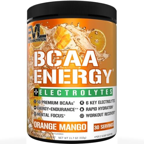 EVL Nutrition BCAA Energy + Electrolytes (30 serv) Orange Mango - Aminosyror - BCAA
