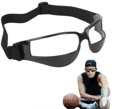 Fyearfly Dribbelbrille Basketball Fussball,Trainingsbrille, Schwarze Sportbrille, Verstellbar, Anti-Bogen, für Schule,Teenager
