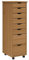 vidaXL Rollschrank, Rollcontainer mit 8 Schubladen, Kommode Schubladenschrank mit Rollen, Büroschrank Aktenschrank Rollwagen, Honigbraun Massivholz Kiefer