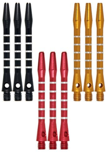 HRLORK 9 Packs Darts Shafts Darts Stems 45MM Aluminium Shafts Multiple Metal Stems Professional Darts Accessories 2BA Shaft-Black Red Golden