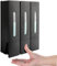 MEKOTRIN Soap Dispenser Bathroom 400ML*3 Shampoo and Conditioner Dispenser 3 Chamber Wall Mounted for Shower Gel Hand Washing Liquid ABS No Drill Set for Bathroom Kitchen(Black)