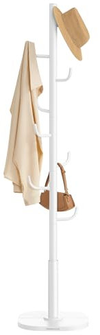 SONGMICS HOME Perchero en Forma de Cactus, Perchero, 8 Ganchos con Extremos hacia Arriba, 175,3 cm de Altura, para Ropa, Sombreros, Bolsos, Blanco Nube RCR039W01