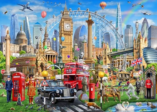 Puzzle für Erwachsene 1000 Teile London Impression 70 x 50 cm Puzzles für Erwachsene Pädagogisches Spiel Herausforderung Spielzeug 1000 Teile Puzzles für Erwachsene Kinder