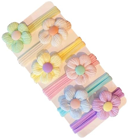 Baby Girl Hair Ties, Toddler Scrunchies with Soft Flower Design, 6-Pack Ponytail Holders, Perfect for Thick or Thin Braids, Cute Hair Accessories for Little Girls