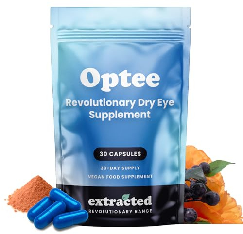 Extracted Optee Dry Eye Supplements - MaquiBright, Astaxanthin, Lutein & Zeaxanthin 30 Vegan Capsules - Eye Health, Natural Tear Production, Clear Vision Support - 30-Day Supply