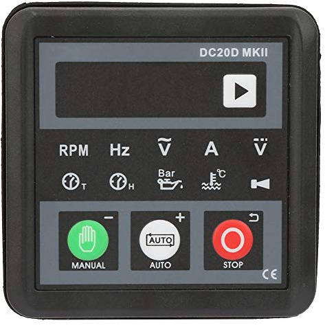 Cryfokt DC20D MKII Elektronisches Generator-Controller-Modul, Bedienfeld für Dieselmotor oder Generator, Automatischer Start/Stopp-Schutzalarm, Ideal für Automatischen Start/Stopp aus der Ferne