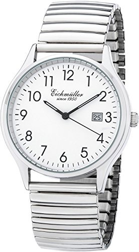 Eichmüller Herrenuhr Flexband Zugband Uhr Edelstahl poliert 5ATM mit Datum