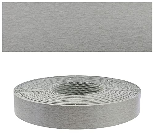 Mprofi MT® - Bordo Effetto Platino | 22mm x 10m | Facile da Applicare | Bordo Cucina in Melaminico | Per Scaffali, Mobili e Pannelli | Termoadesivo Durevole | Spessore 0,50mm