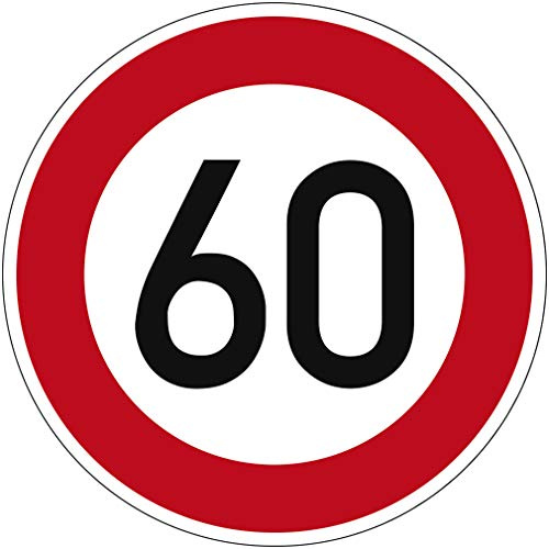 Segnale stradale Velocità massima ammissibile 60 N° 274-60 | Ø 420 mm, alluminio 2 mm, RA1 | Segnale stradale originale secondo la StVO con marchio di qualità RAL | Dreifke