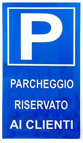 DOBO 12x Cartello Parcheggio riservato ai Clienti Plastificato 25x43 cm parcheggi Targa segnaletica direzionale Sicurezza Avvertimento in plastica 12 cartelli
