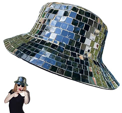 Chapeau bob disco, superbe chapeau bob à paillettes disco, chapeau bob à paillettes sur les vêtements, chapeau cloche festival à paillettes, chapeau cloche à paillettes