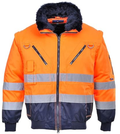 Portwest PJ50 Pilotjacka, Hi-Vis 3-i-1, Orange, 4XL