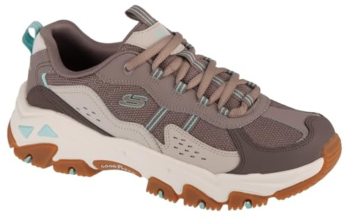 Skechers Sneakers Donna D'Lites Hiker, Finiture in Pelle Sintetica Color Cioccolato, 38 EU