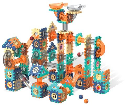 Marble Run Magnetic Tiles, 226 pcs Pipe Magnetic Blocks for Toddlers, 3D Clear Magnets Toys, STEM Toy Children Magnetic Tiles Building Set for Kids Age 3 4 5 6 7 8+ Years Old Boys Girls Gift