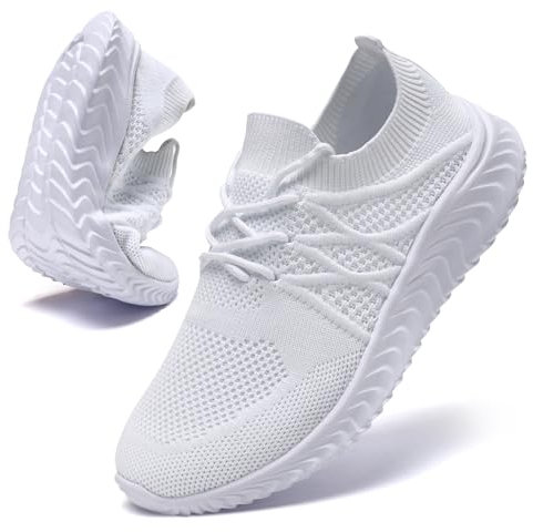 UNQWQZ Sneaker Damen Bequem Sportschuhe Hallenschuh Sommer Schuhe Damen Leicht Turnschuhe Laufschuhe Outdoor Fitnessschuhe Tennisschuhe Outdoor Weiss 38