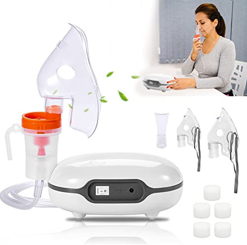 BIAOQINBO Inhalationsgerät für Erwachsene und Kinder,Kompressor Vernebler Inhaliergerät Kinder Baby, Elektrische Inhalator mit Masken & Mundstück,Inhalationsgerät für Reisen und Zuhause