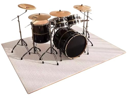 PPGE HOME Drum Rug Drum Mat Soundproof Mat Drum Carpet Non Slip Blanket Rectangle Drum Carpet Electronic Drum Carpet Jazz Drum Soundproofing Mat(Size:200x300cm,Color:Off White)