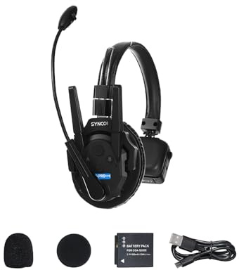 SYNCO XTalk XPro 2,4 GHz trådlöst intercom headset full duplex slumpmässig masterdesign 1640 ft/500 m 24H batteri (XPro1 (1 st.)
