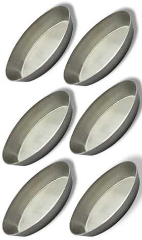 DFPRIME Stampo per Pasticciotto Leccese in Alluminio – Set 6 Pezzi – 10x6,5x2 cm – Made in Italy – Stampo per Dolci e Pasticceria Professionale