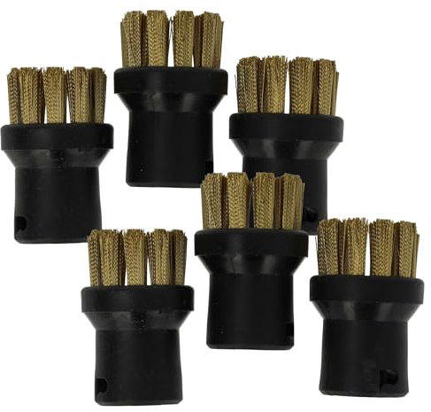 vhbw 6x Rundbürste kompatibel mit Kärcher SC 2 Premium, SC 2 PLUS, SC 2 EASYFIX YELLOW Dampfreiniger - Dampfbürste