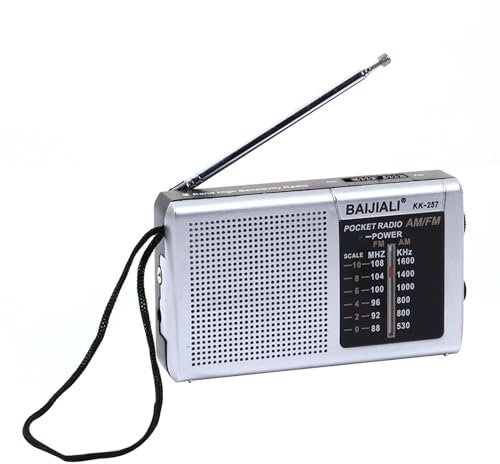Cymwer Mini bärbara vintage radior, AA batteridrivna fullvågsband fickradio inbyggd högtalare för morgonträning