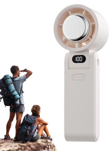 Generico Ventilatore Portatile - Ventilatore Rinfrescante Portatile | Raffrescatore d'Aria Silenzioso Pieghevole 180° con Display LED, 100 Velocità Regolabili, Batteria 3600mAh e
