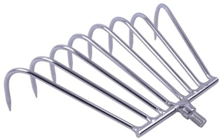 Harilla Râteau Aquatique en Métal, Tête de Râteau, Outil de Pêche Polyvalent, Outil pour Entretien Extérieur, Râteau à Main en Acier Inoxydable pour Désherbage Rivière/Étang, Huit Dents