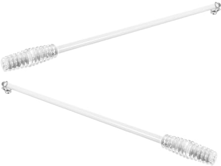 Vaguelly 2 pièces Bâtons de Tirage pour Rideaux Aluminium Blanc de Tiges Manuelles pour Rideaux à Œillets Installation Facile et Durable Design Moderne pour Manipulation sans Effort