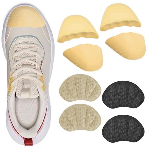 RUISPEED 8 piezas cojines de gel para talón y rellenos de zapatos para zapatos demasiado grandes, antideslizantes y para aliviar la presión, ideales para zapatillas y botas, para mujeres y hombres