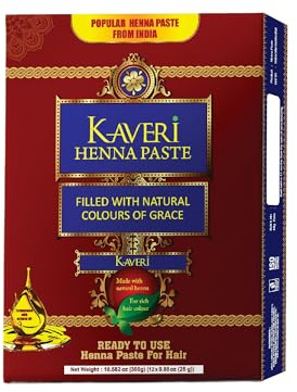 Kaveri Henna Cones 12 Pack Ready to Use Henna Tattoo Cone Dark Brown Organic Indian Long Lasting Temporary Tattoo Tubes Color For Women For Hair Coloring- 10.88 Oz Pack of 12