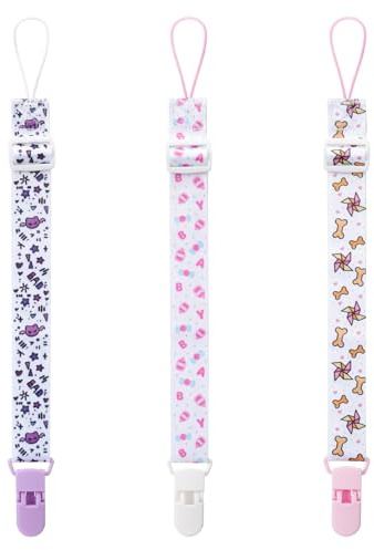 Somniumnight Cute Adult Size Clips: Long Size for Binky Pacifier - 3 Pack Set for Adults Only