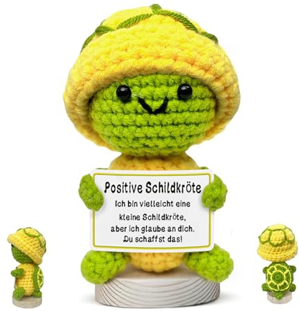 boluoboluomi Pocket Hug Positive Schildkröte,MutmacherGeschenk,Kreative Strickwolle Schildkröte Puppe,Weihnachten, Geburtstag, Dankeschenk für Kollegen, Schwestern, Freunde, Lehrer