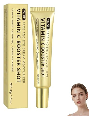 Vitamin C Booster Shot Serum with Glutathione, Niacinamide and Vitamin E for Glow Skin, Pigmentflecken Entferner Gesicht, Anti Aging Niacinamide Serum Gesicht, Verbessern sie Fahle Haut (1PC)